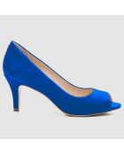 Escarpins en Velours de Cuir Bebe Milene cobalt - Talon 7 cm