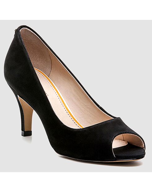 Escarpins en Velours de Cuir Bebe Milene noirs - Talon 6 cm