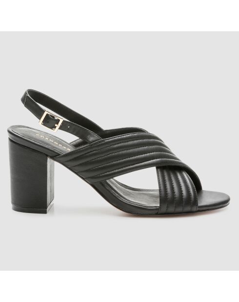 Sandales en Cuir Hilin noires - Talon 7 cm