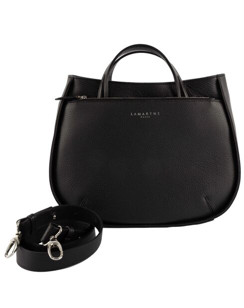 Sac à main en Cuir Fidèle noir - 26x34x13 cm