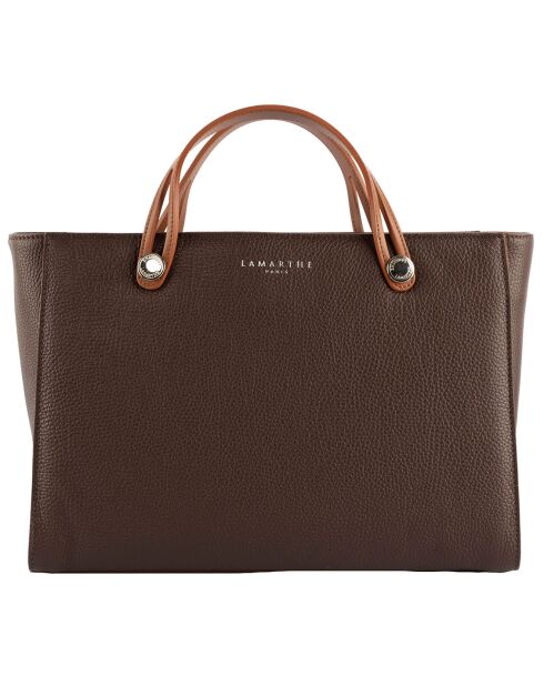 Sac à main Fidele en Cuir marron - 36x25x14 cm