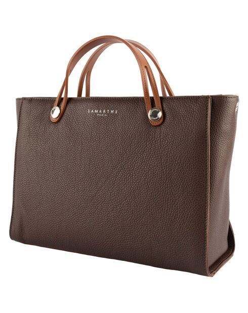 Sac à main Fidele en Cuir marron - 36x25x14 cm