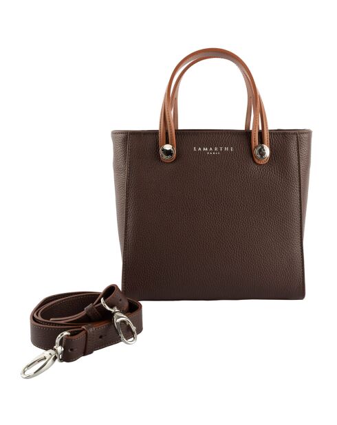 Sac à main en Cuir Fidèle marron - 25x23x12 cm