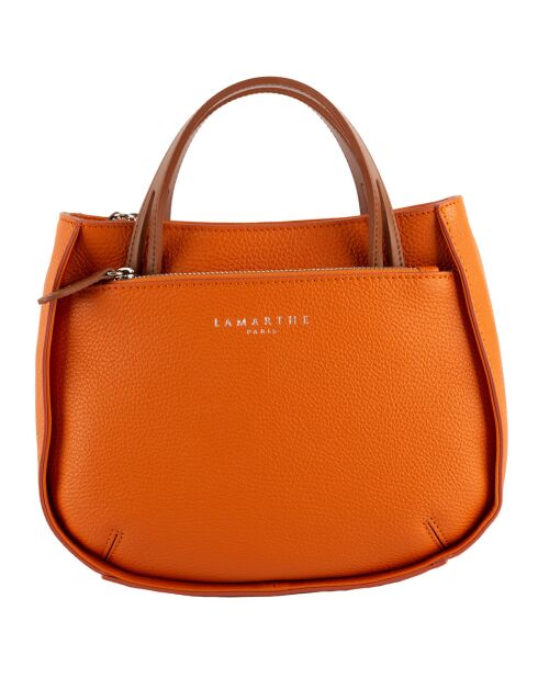 Sac à main Fidèle en Cuir orange - 22x27x9 cm