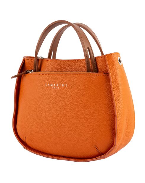 Sac à main Fidèle en Cuir orange - 22x27x9 cm