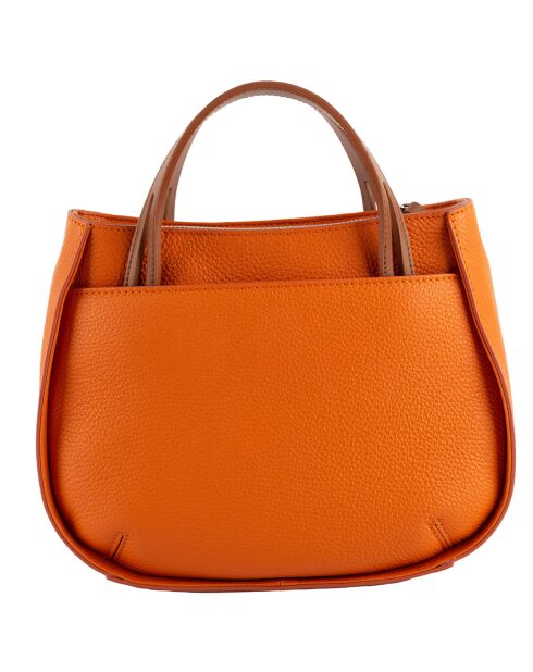 Sac à main Fidèle en Cuir orange - 22x27x9 cm
