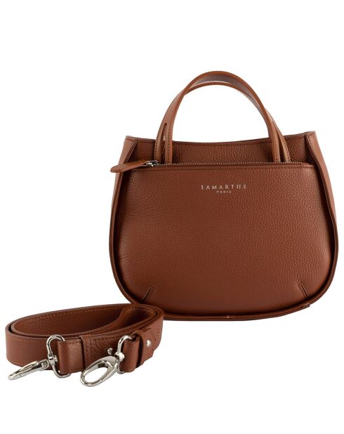 Sac à main en Cuir Fidèle cognac - 22x27x9 cm