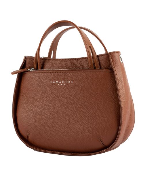 Sac à main en Cuir Fidèle cognac - 22x27x9 cm