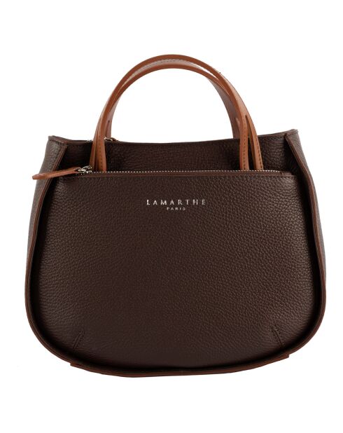 Sac à main Fidèle en Cuir marron - 22x27x9 cm