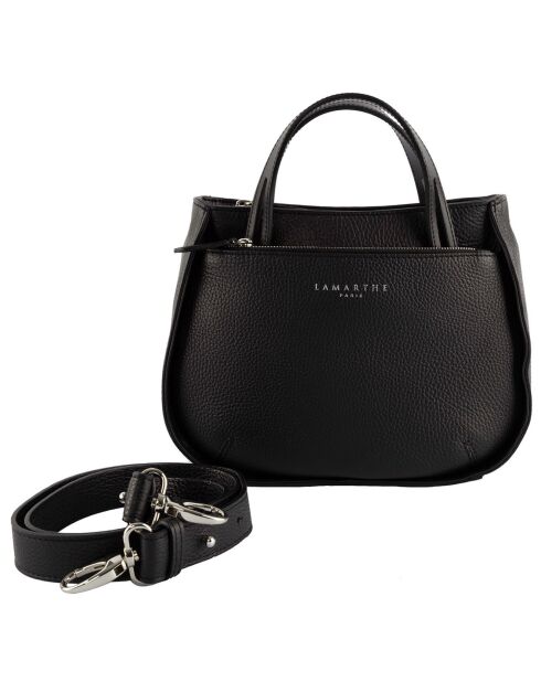 Sac à main en Cuir Fidèle noir - 22x27x9 cm