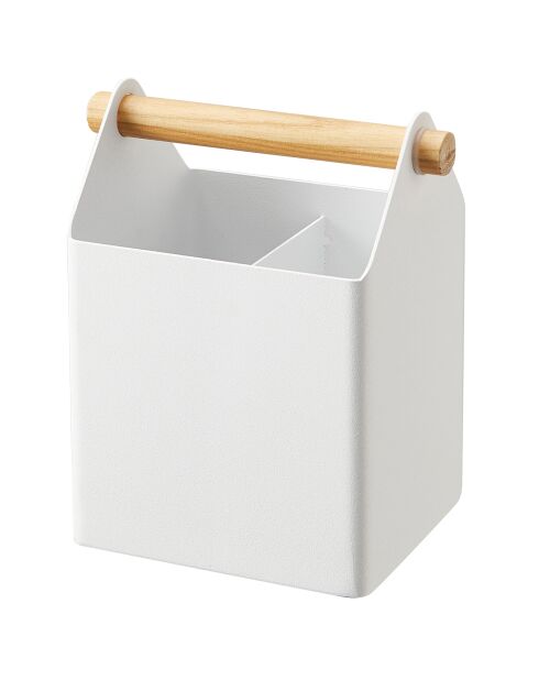 Porte-stylos design blanc - 12x8.5x14.5 cm