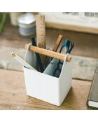 Porte-stylos design blanc - 12x8.5x14.5 cm