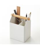 Porte-stylos design blanc - 12x8.5x14.5 cm