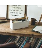 Organiseur de bureau blanc - 27x8.5x13.5 cm