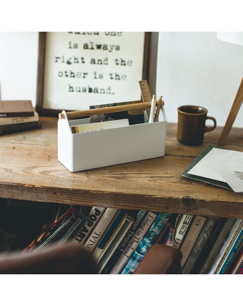 Organiseur de bureau blanc - 27x8.5x13.5 cm