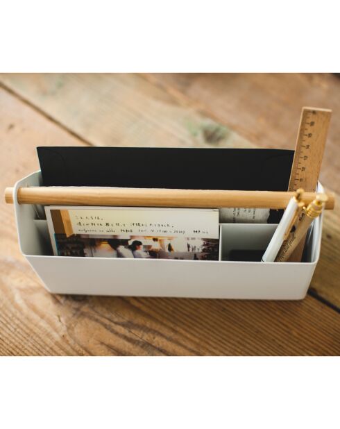 Organiseur de bureau blanc - 27x8.5x13.5 cm