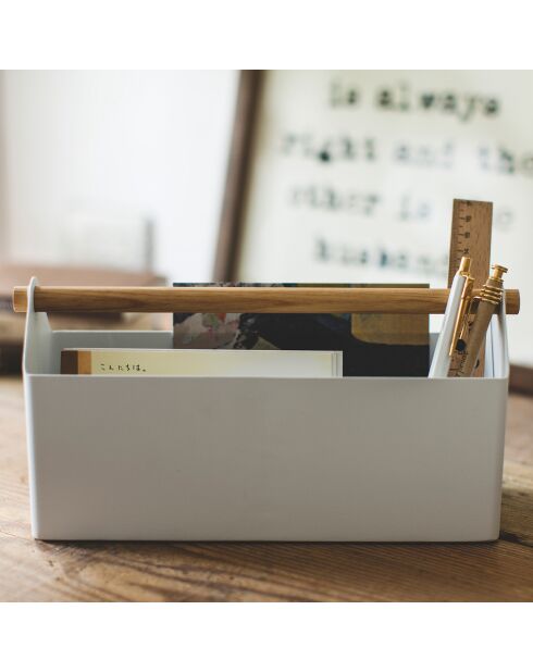 Organiseur de bureau blanc - 27x8.5x13.5 cm