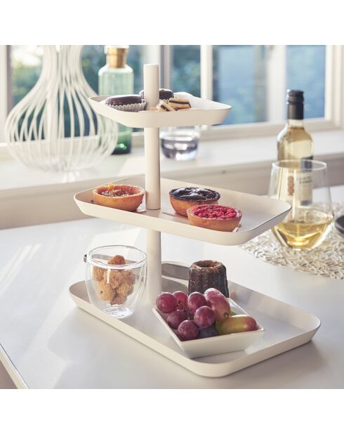 Présentoir de service blanc - 24.7x15.7x25.7 cm