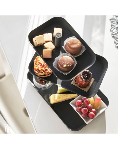 Présentoir de service noir - 24.7x15.7x25.7 cm