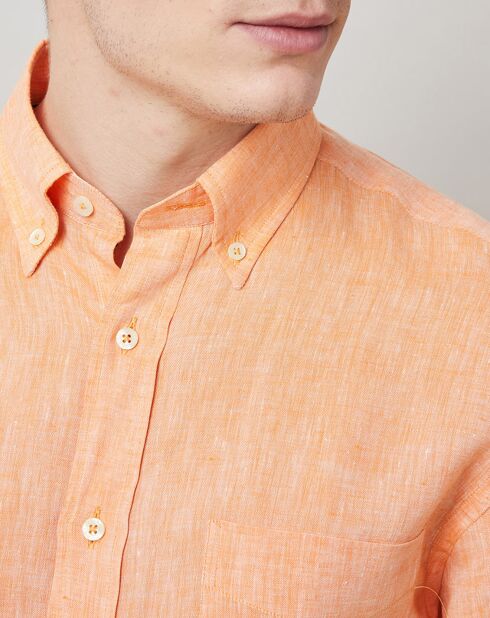 Chemise 100% Lin Confort Fit orange