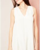 Tunique/Robe sans manches 100% Soie crème