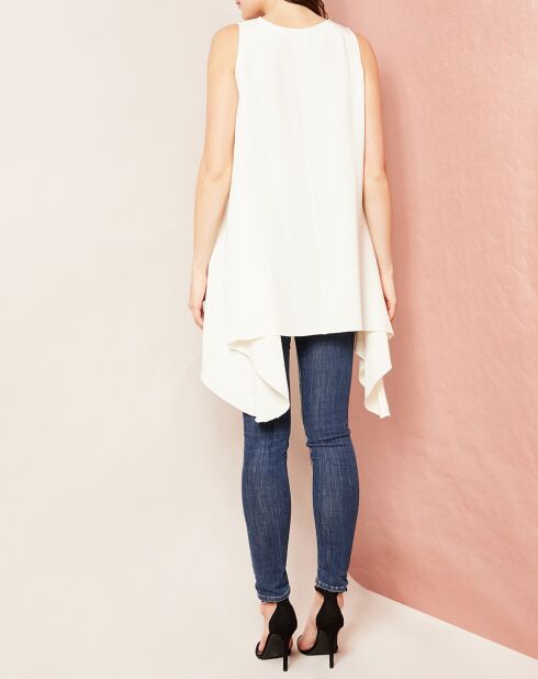 Tunique/Robe sans manches 100% Soie crème
