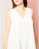 Tunique/Robe sans manches 100% Soie crème
