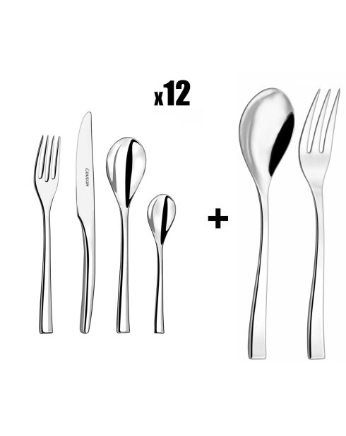 Ménagère Square grise - 50 pièces