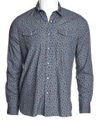 Chemise Cerf Print indigo