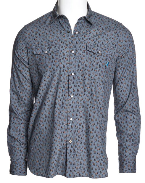 Chemise Cerf Print indigo