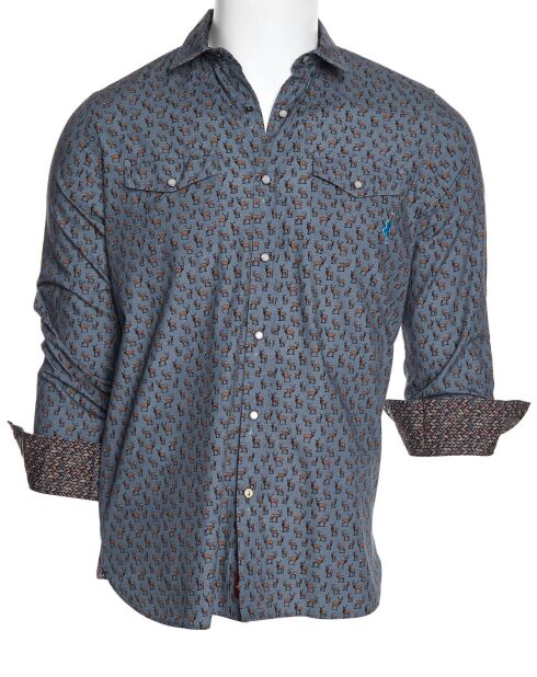 Chemise Cerf Print indigo