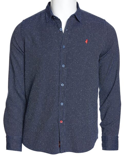 Overhemd met indigo/witte print