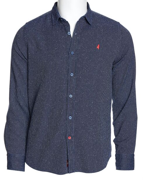 Chemise imprimée indigo/blanc