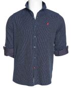 Chemise imprimée indigo/blanc