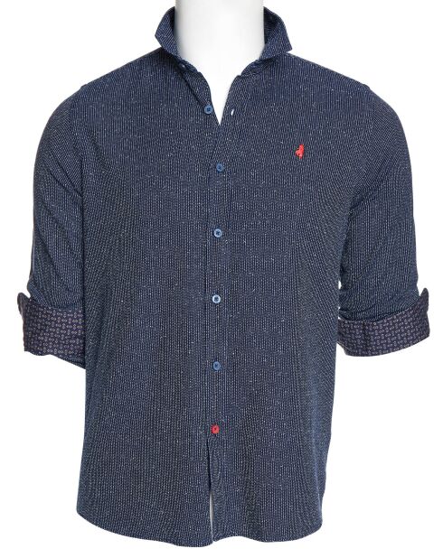 Overhemd met indigo/witte print