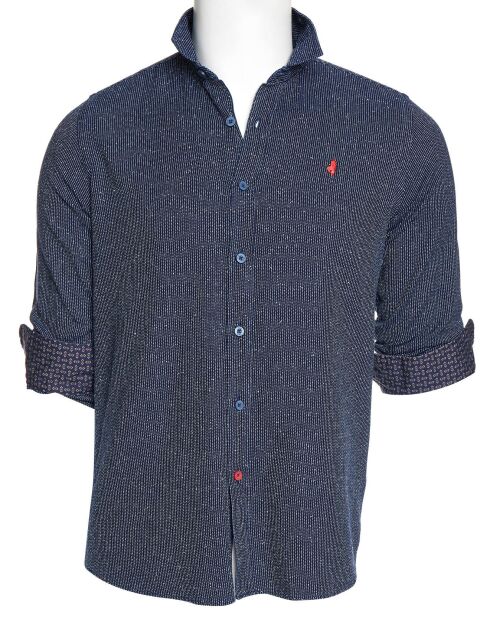 Chemise imprimée indigo/blanc