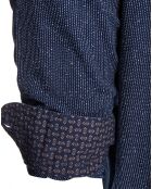 Chemise imprimée indigo/blanc
