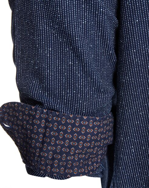 Overhemd met indigo/witte print