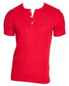 T-Shirt col tunisien rouge