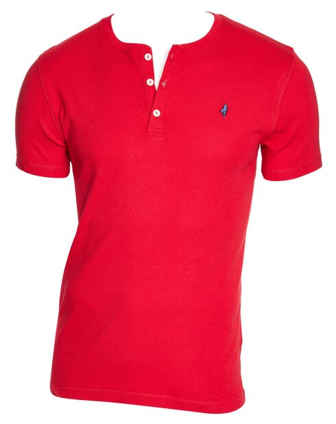 T-Shirt col tunisien rouge