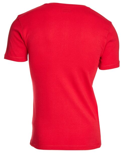 T-Shirt col tunisien rouge