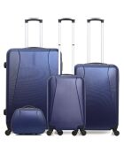 3 valigie a 4 ruote Lanzarote 32/55/65/75 cm e vanità blu marino