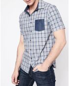 Chemise Calasca à carreaux bleu marine/blanc