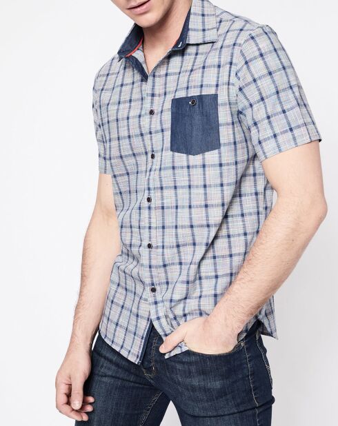 Chemise Calasca à carreaux bleu marine/blanc