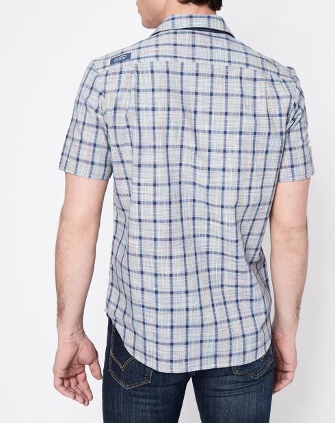 Chemise Calasca à carreaux bleu marine/blanc