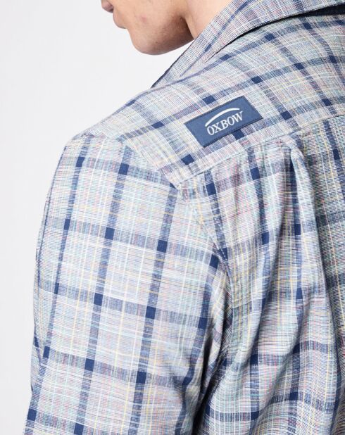 Chemise Calasca à carreaux bleu marine/blanc