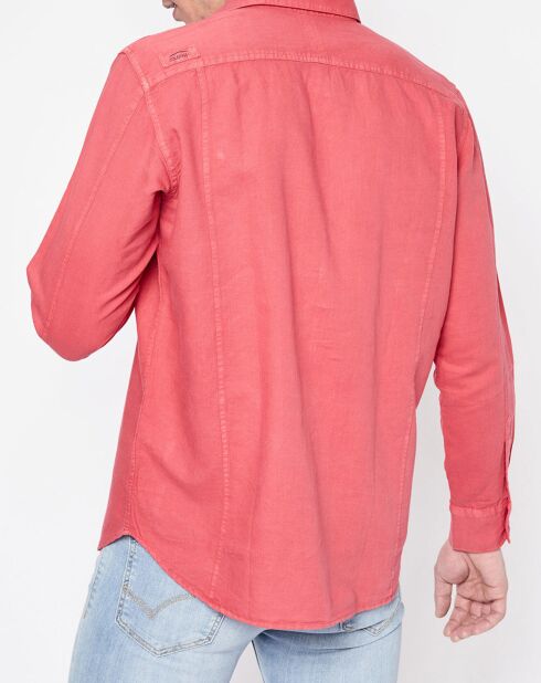 Chemise en Lin mélangé Careggi rouge