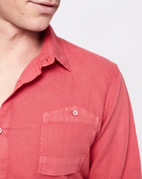 Chemise en Lin mélangé Careggi rouge