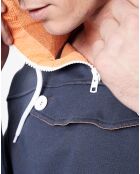 Sweat à capuche Poseidon bleu marine/orange