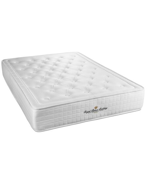 Ensemble matelas à mémoire de forme & sommier Buckingham blanc - 200x200 cm
